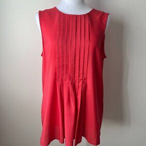 ✨ Quiet Luxury: Banana Republic Red Pleated Top - Sz M - Timeless Essent…